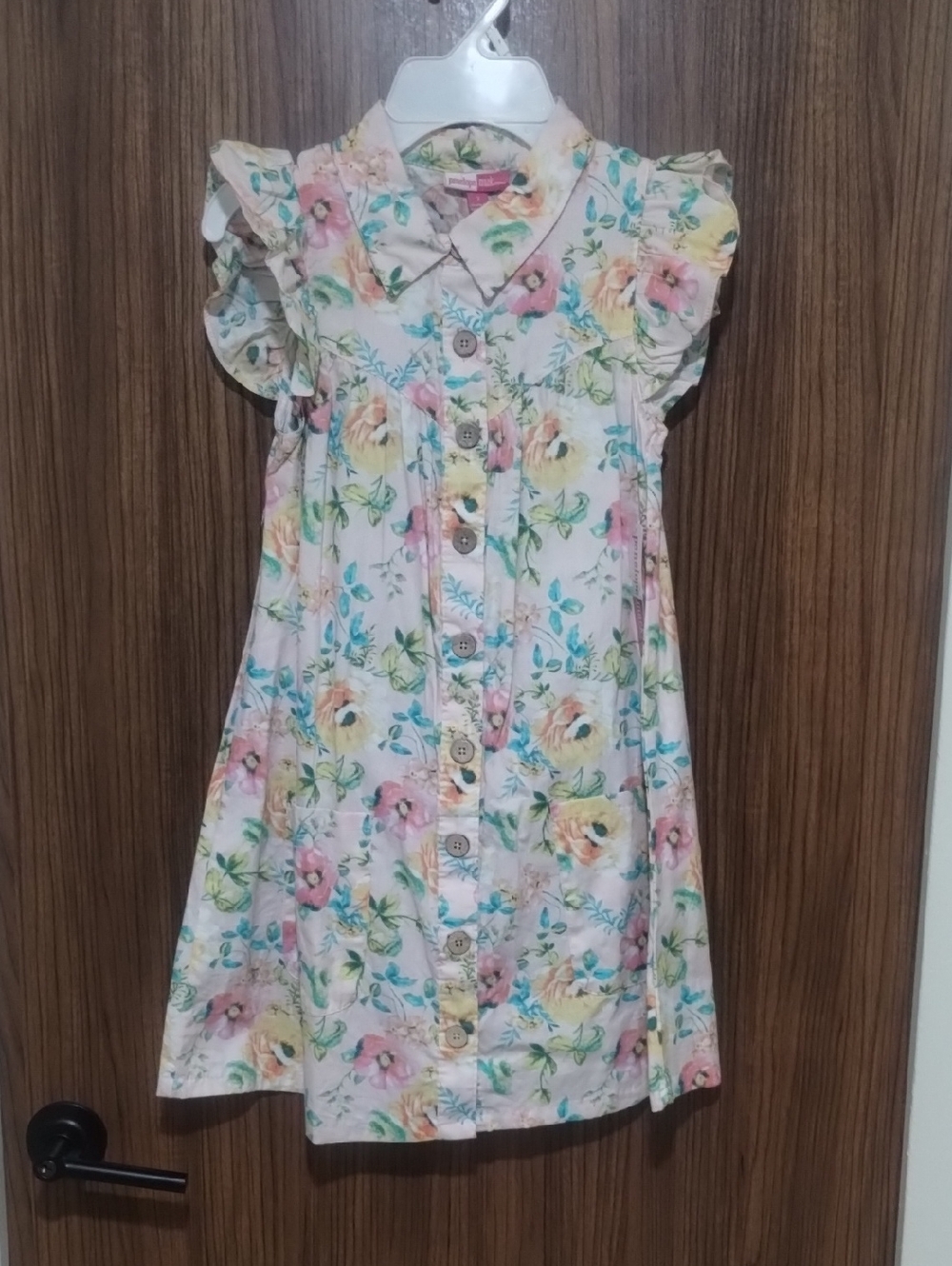 Penelope Mack Floral Button-Front Dress in Pink, Yellow & Blue